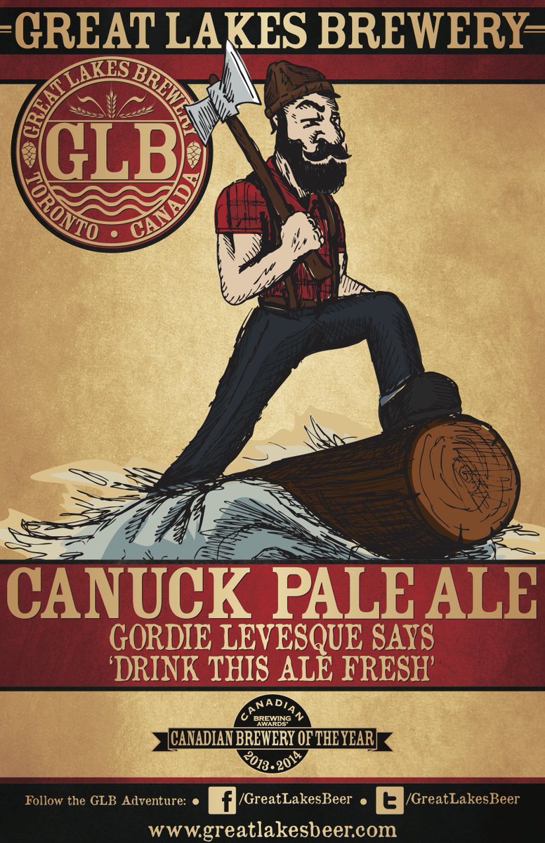 GreatLakesBeer's tweet photo. One of our absolute favourites from @garnettgerry is Gordie Levesque #CanuckPaleAle

#GLBart https://t.co/jeflmyTEE1