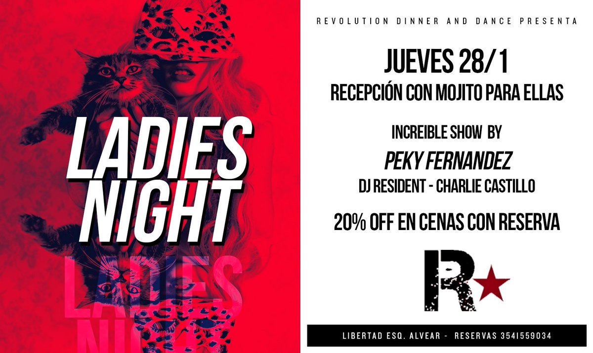 Revo69404639's tweet photo. #REVO #VRN2016
#Jueves28 #LadiesNight
#Recepcion s/cargo con Mojito para Ellas
#Cena, 20% de descuento.
@ivancipo https://t.co/l6KyE37GBb