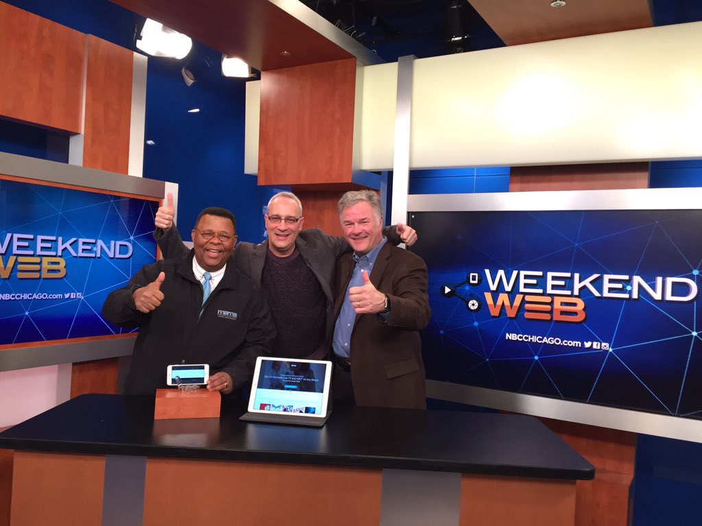 ComcastILLINOIS's tweet photo. Fun taping #WeekendWeb segment on #StreamTV @NBC5Chicago with @artnorman and @Charlienews https://t.co/tMLhqXVLYV https://t.co/8YxDIkVaW7