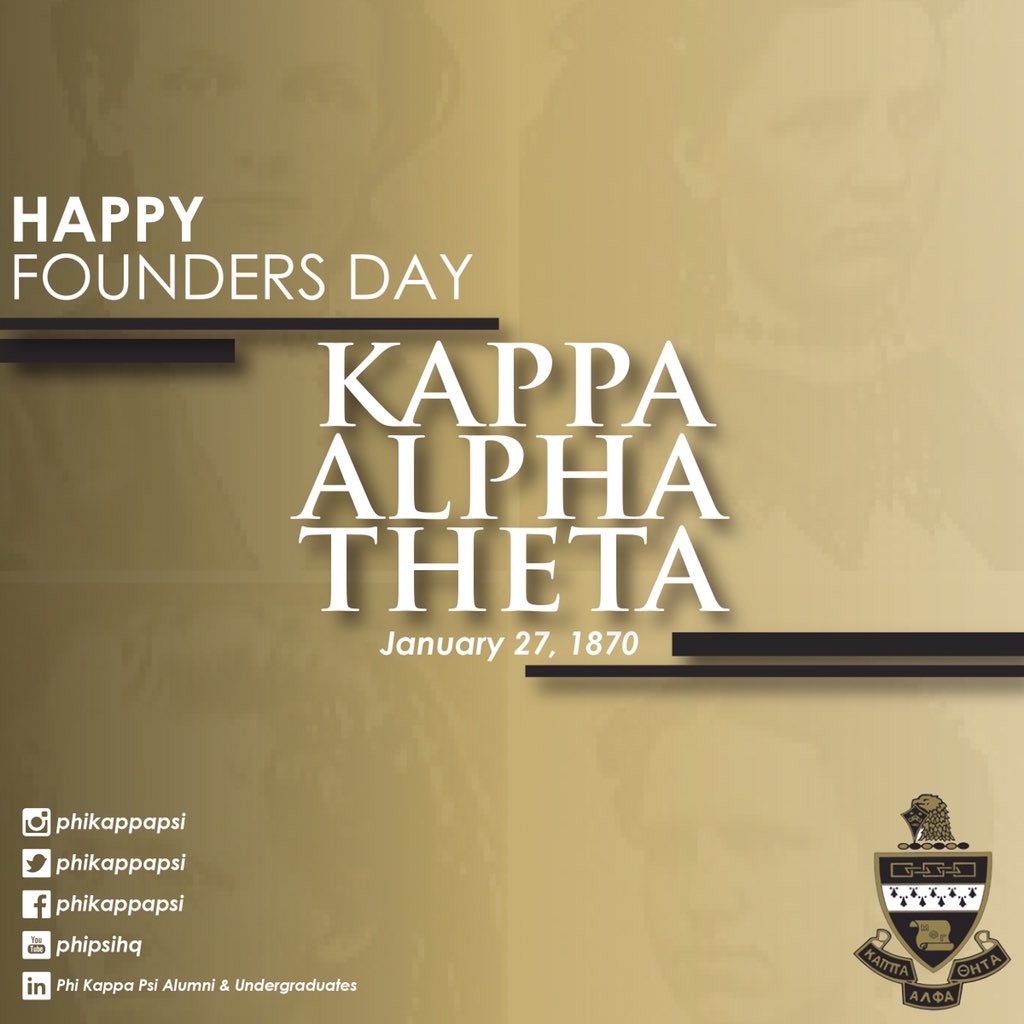 PhiKappaPsi's tweet photo. Happy Founders Day to the women of @BettieLocke (Kappa Alpha Theta). https://t.co/i80RYVAVqt