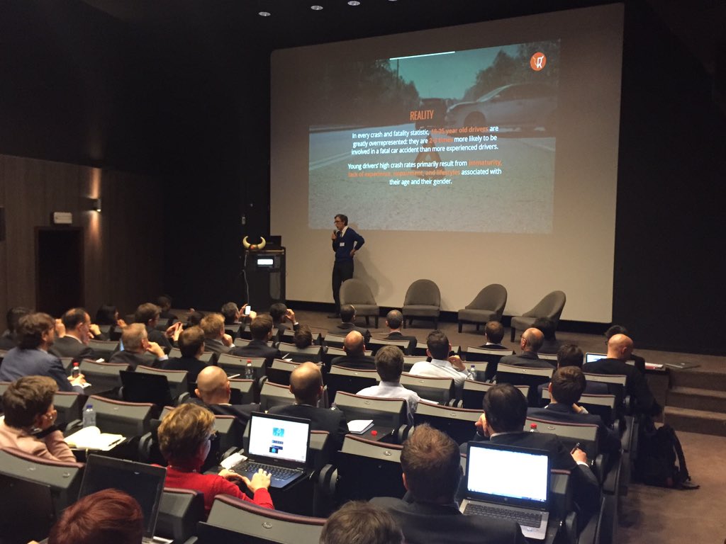 ConnecteDriver's tweet image. @roadvikings presenting at #connectedriver #autoappchallenge