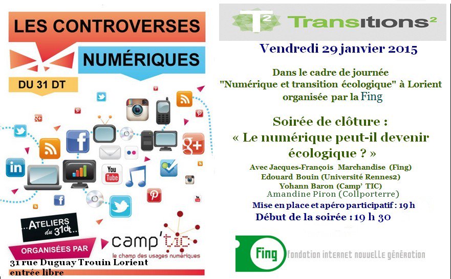 CampTIC's tweet photo. 10e #controverse #numérique #Lorient #31DT 29/01 19h30 avec @jfmarchandise @pironamandine @TransitionSQ @la_fing https://t.co/4q2aS3wx5d