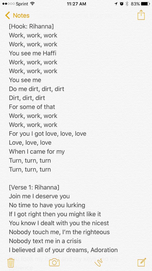 Rihanna Work Work Work Lyrics Photos Idea