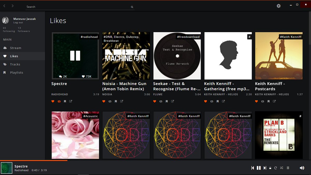Deepobserveron's tweet photo. Native @SoundCloud app for Linux/Mac/Windows #soundnode
https://t.co/N7L7Qcmnd3 https://t.co/JSugGBuCiJ