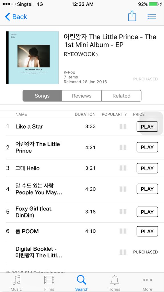 itun.es/sg/q8erab

<a href="/ryeong9/">Ryeong9</a> album is now available in Singapore's iTunes Store 👍💞
#려욱 #어린왕자 #TheLittlePrince