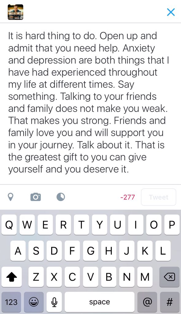 dallassmith's tweet photo. #RT #EndTheStigma #BellLetsTalk https://t.co/HJhI4fR610