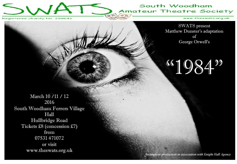 The_SWATS's tweet image. Tickets are on sale for our march production of "1984", check the trailer here youtube.com/watch?v=e5UppM… @SouthWoodham