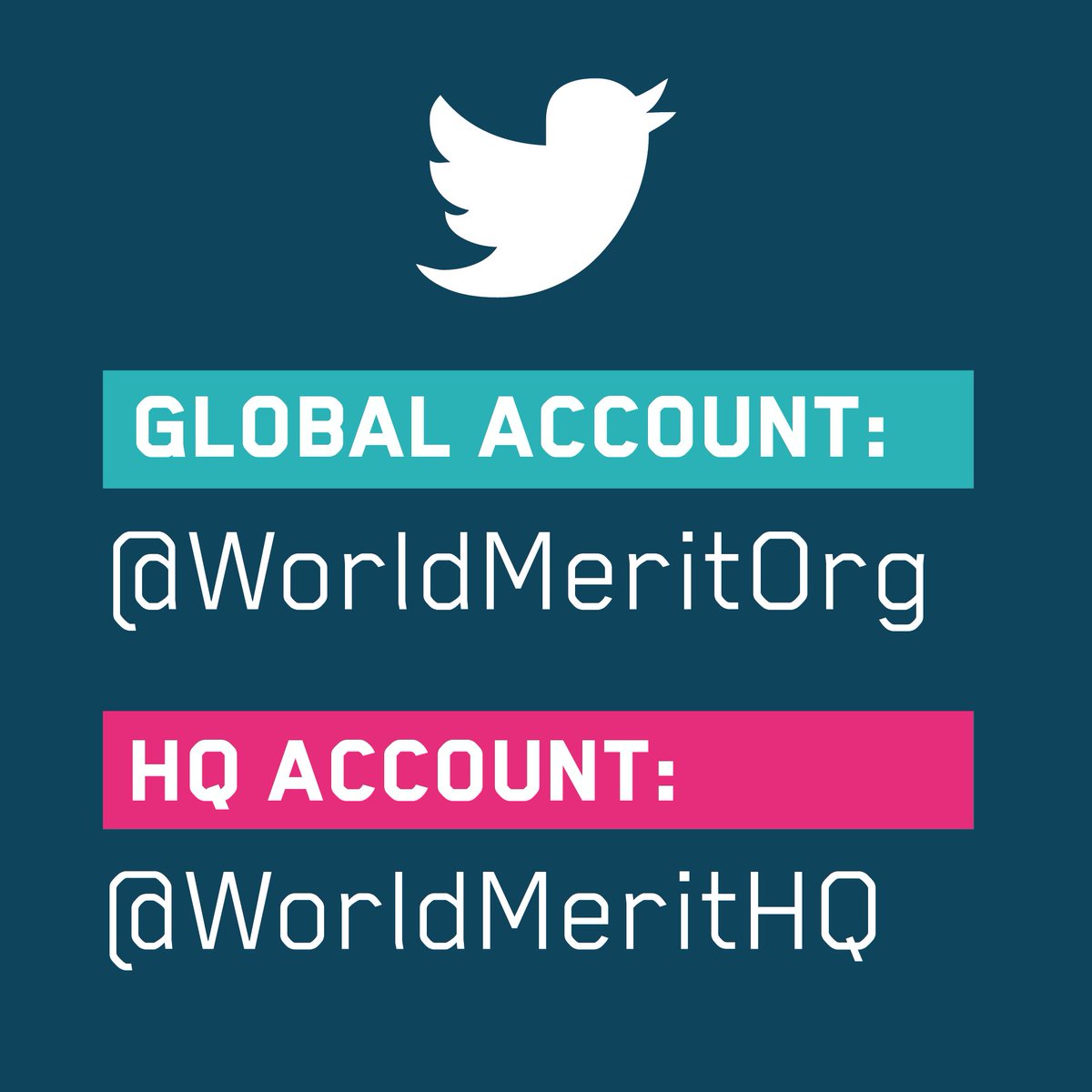 WorldMeritHQ's tweet image. NOTE: We changed handle to @WorldMeritOrg -GLOBAL account for ALL comms. @WorldMeritHQ for HQ comms! Pls follow both
