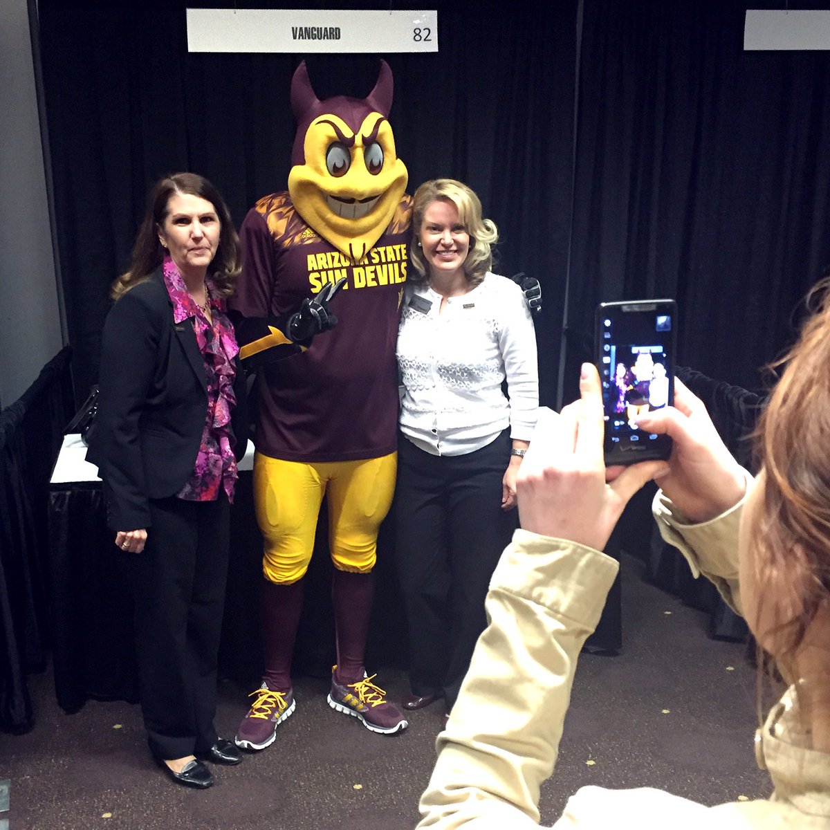 WPCareySchool's tweet photo. Sparky stopped by to give our #springtosuccess recruiters a warm welcome. https://t.co/5NIhy3VJ3v