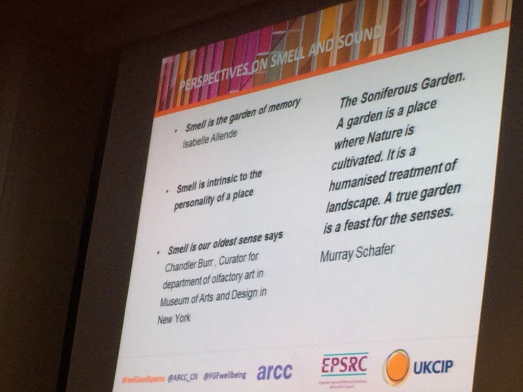 danielequercia's tweet image. #feelgoodspaces smell quotes