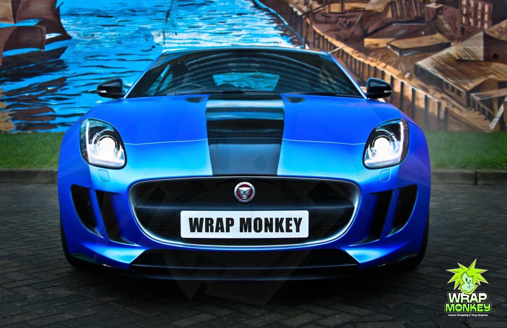 WrapMonkey's tweet photo. New Jaguar F-type 
Fully Wrapped in Matte Blue Chrome
Gloss Black Detailing

#WrapMonkey https://t.co/4R7uhv6YCW