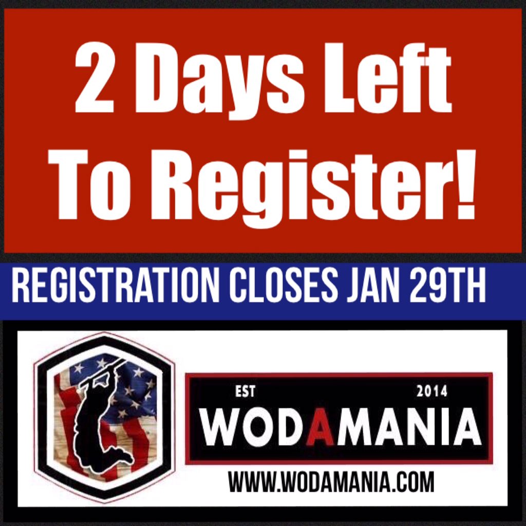 wodamania's tweet photo. Only 2 days left to register for #WODaMania #crossfit #competition in #WestPalmBeach Feb 6! https://t.co/D2XiS76LoL https://t.co/J5zrGnVo5G