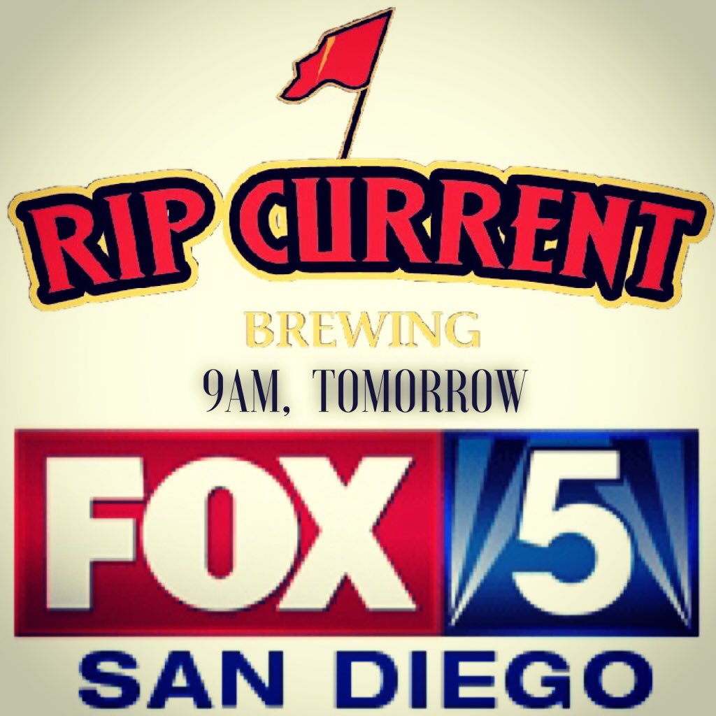 ripcurrentNP's tweet photo. check out interview w/our brew guru, Paul Sangster, tmw 9am, Fox5. #RipCurrentBrewing @fox5sandiego https://t.co/cC5Yq24gHV