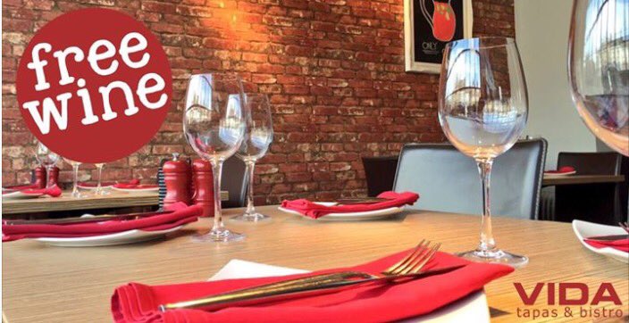 #FreeWine every Thursday and Sunday when you spend £40 or more.  Download voucher from vidalytham.co.uk