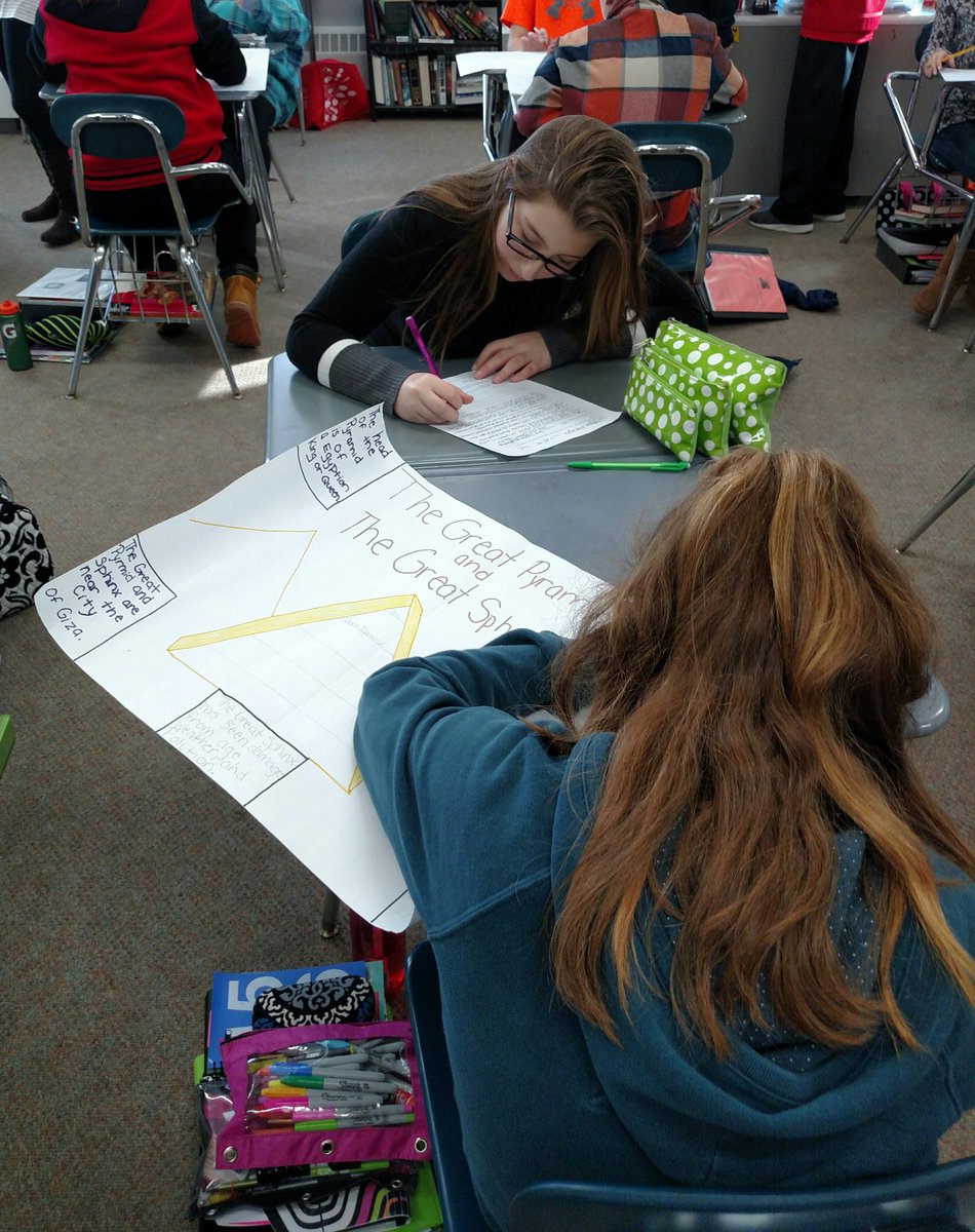 MrsDownNMS's tweet photo. Making posters about Egyptian writing, religion, architecture, & lifestyle #7PurpleSS #7Procks @MrsHolickerNMS https://t.co/02MvzzL2wb