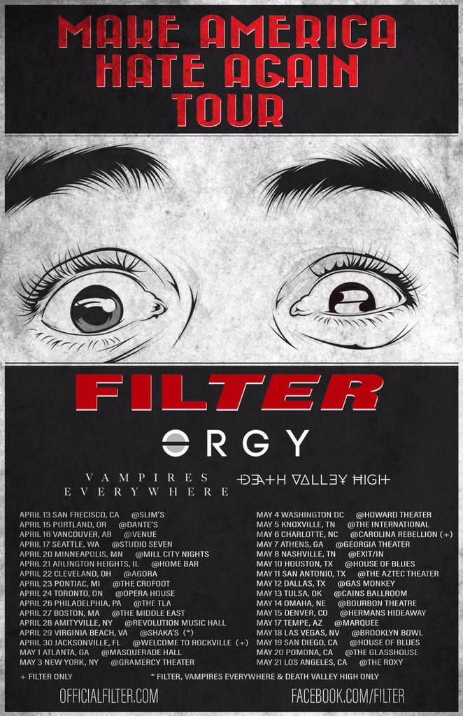 TheRealVEBand's tweet photo. We are excited to announce we will be joining @OfficialFilter @OrgyOfficial on Tour this April / May! Get tickets! https://t.co/jZApqVS9b2