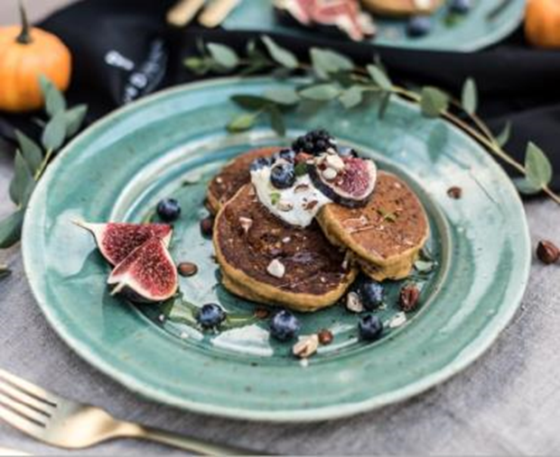 Indulge with a #breakfast #recipe via <a href="/_foodstories_/">Our Food Stories</a> - #glutenfree pumpkin pancakes bit.ly/1O5sUqI