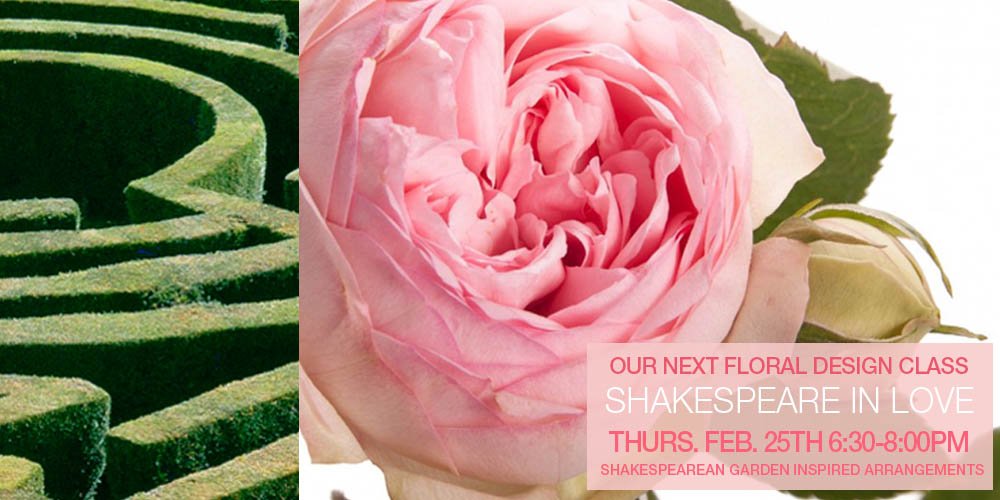 Our next class: Shakespearean garden inspired garden arrangements! Sign up at floralartla.com