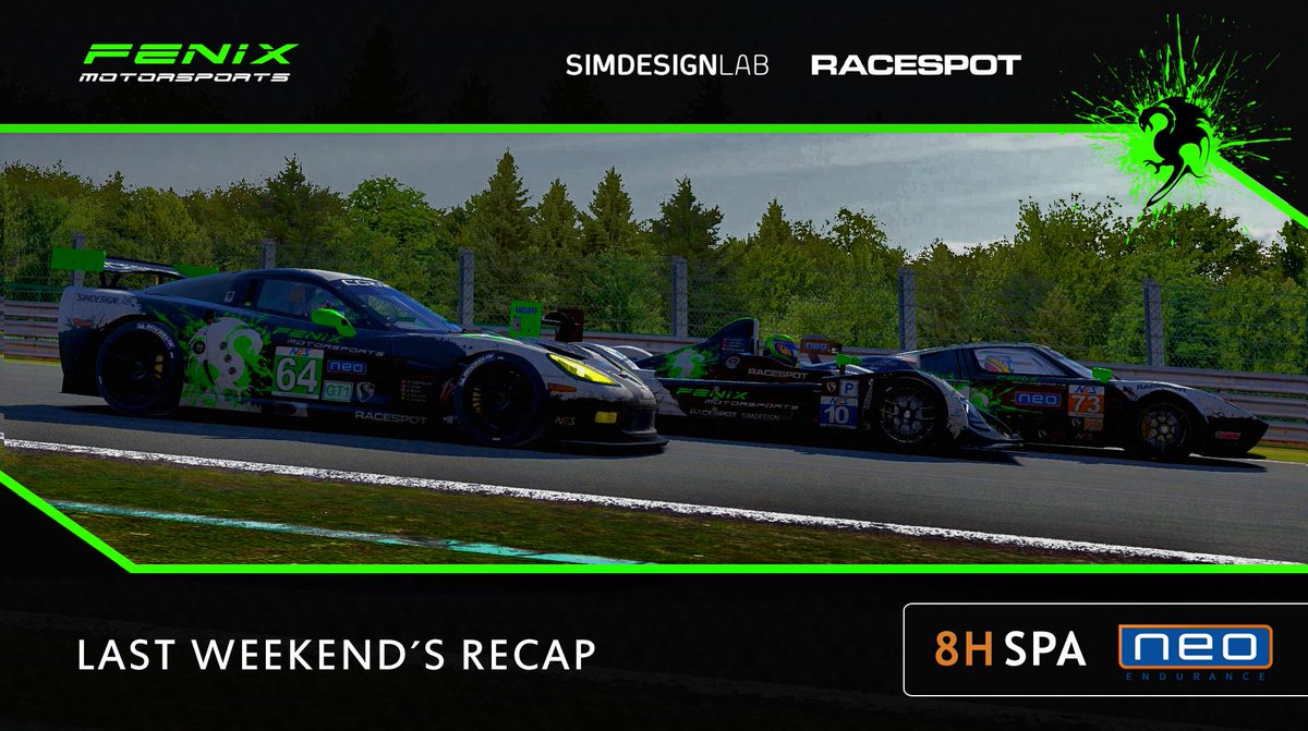FenixMsports's tweet image. Weekend recap with the #iRacingDaytona24 and the #iRNEO 8h of Spa. facebook.com/FenixMotorspor…