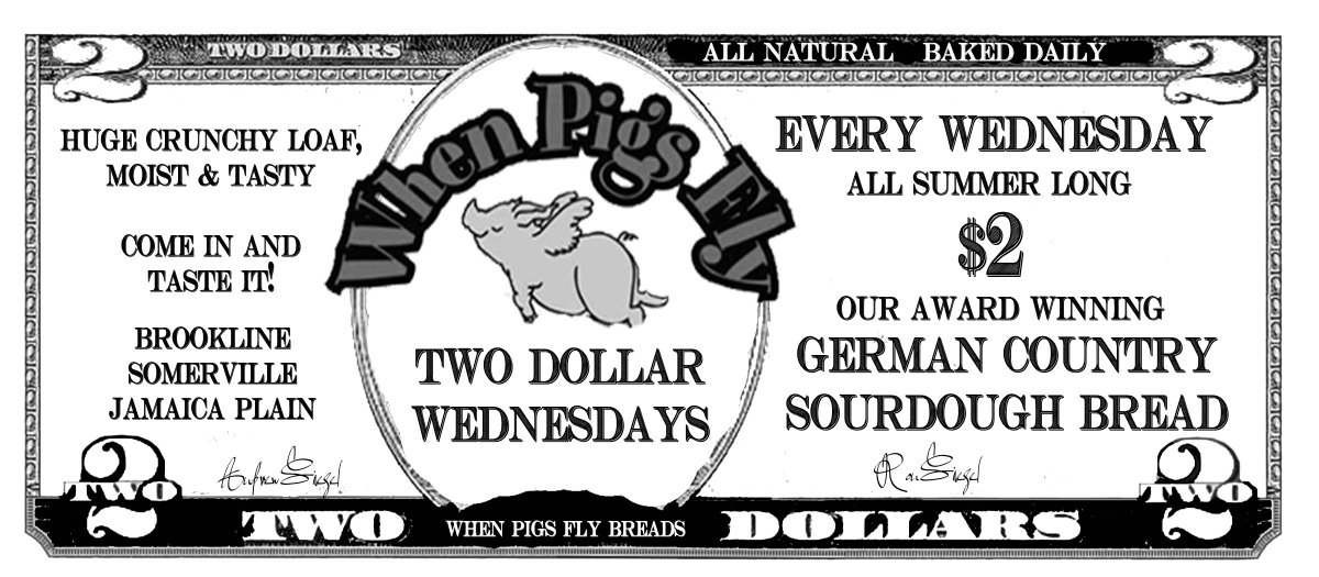 wpfbread's tweet image. It's $2 Wednesday @wpfbread  German Country Sourdough only $2 while they last. (JP, Brookline, Somerville only)