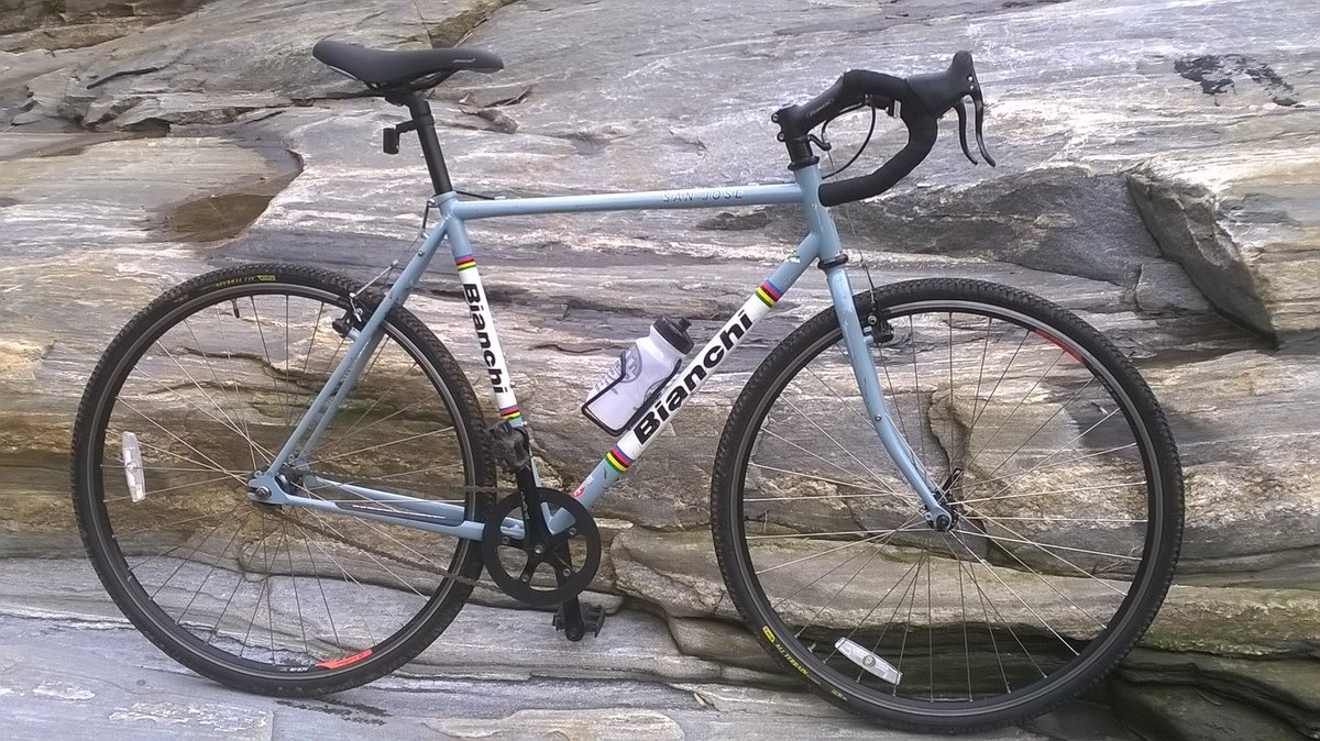 IntownBicycles's tweet photo. Tired of all this traffic? Come check out our gently used 55cm Bianchi San Jose. Rack and fender ready all for $345! https://t.co/sSMblCqcDD