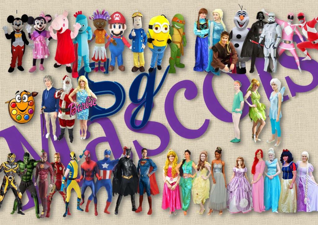 SimsaTwit's tweet photo. SG Mascots
Over 40 characters to choose from to suit all ages, for hire from £30.
Please message for more info 😃 https://t.co/bEqCqRxVUt