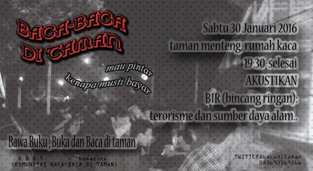 Akustikan di taman menteng *infus KBBT, *Rusak Total ..sabtu 30 jan 2016