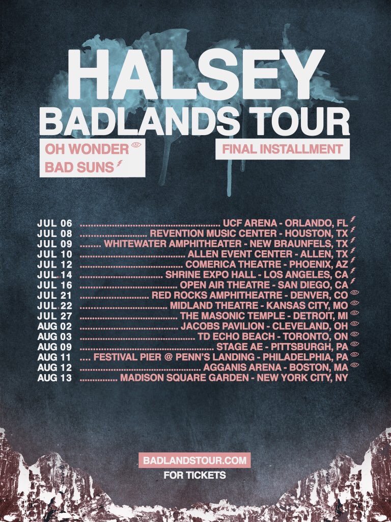 OhWonderMusic's tweet image. Excited to announce that we’re joining @halsey on her Badlands Tour this summer! Info at livemu.sc/Badlands_Tour