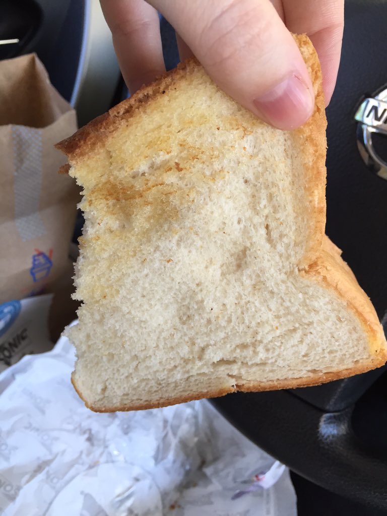 leaherod's tweet photo. Hey @sonicdrivein thanks for the "grilled" cheese 😂 https://t.co/TzJi50OA8K