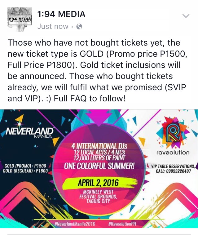 194_media's tweet image. Hello Raveolutionaries! Please spare some time to read this. 👇🏼#RaveolutionPH #NeverlandManila2016