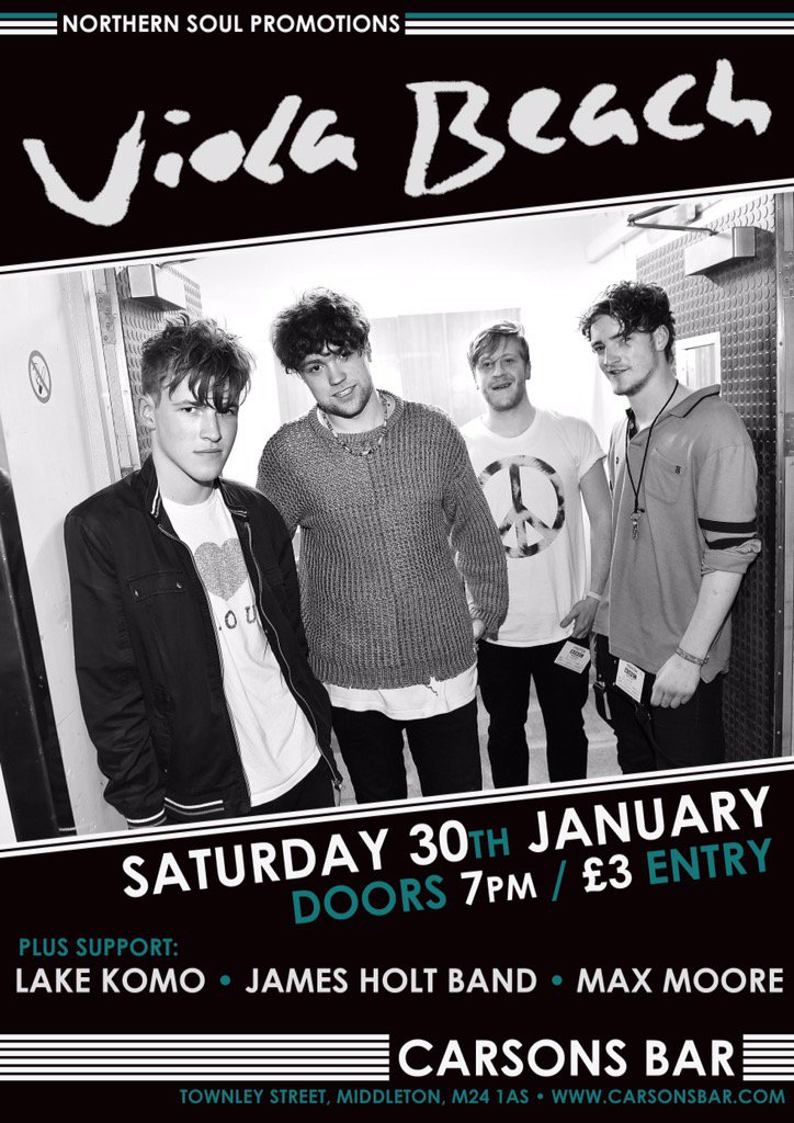 CarsonsSessions's tweet photo. This sat whos in? @CARSONSbar @ritchiecarr @Viola_Beach @lakekomo @jamesholtmusic  #carsonslive https://t.co/YxUIJktekV