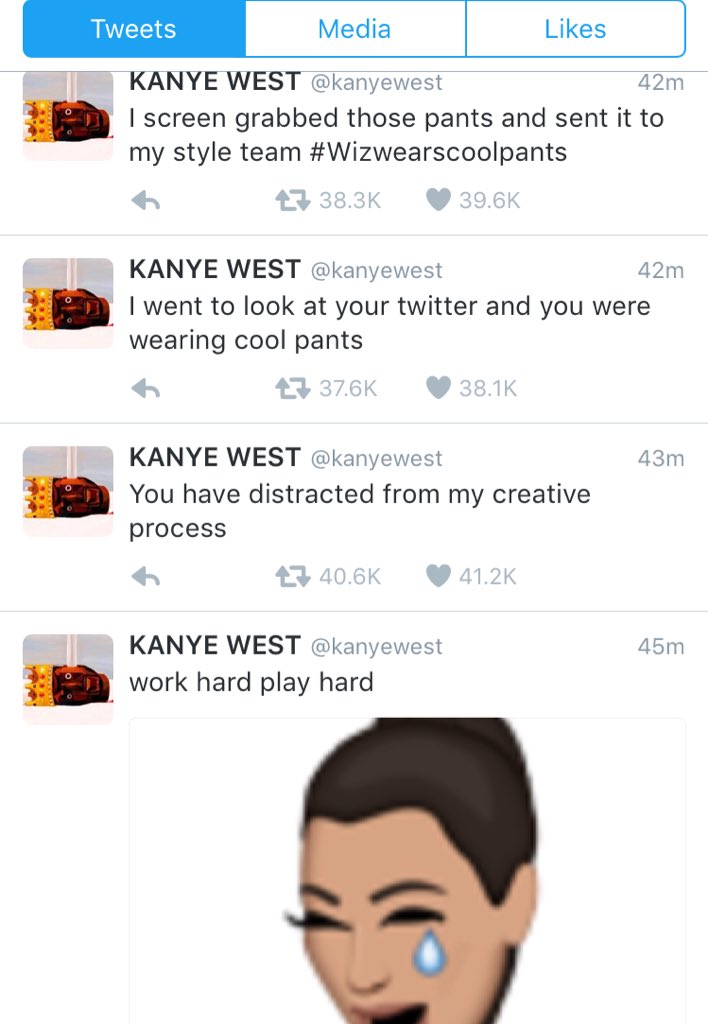 KanyeDoingStuff's tweet photo. An archive of Kanye's 1/27/2016 rant (pt. 1) https://t.co/Mv7ZDhALnh