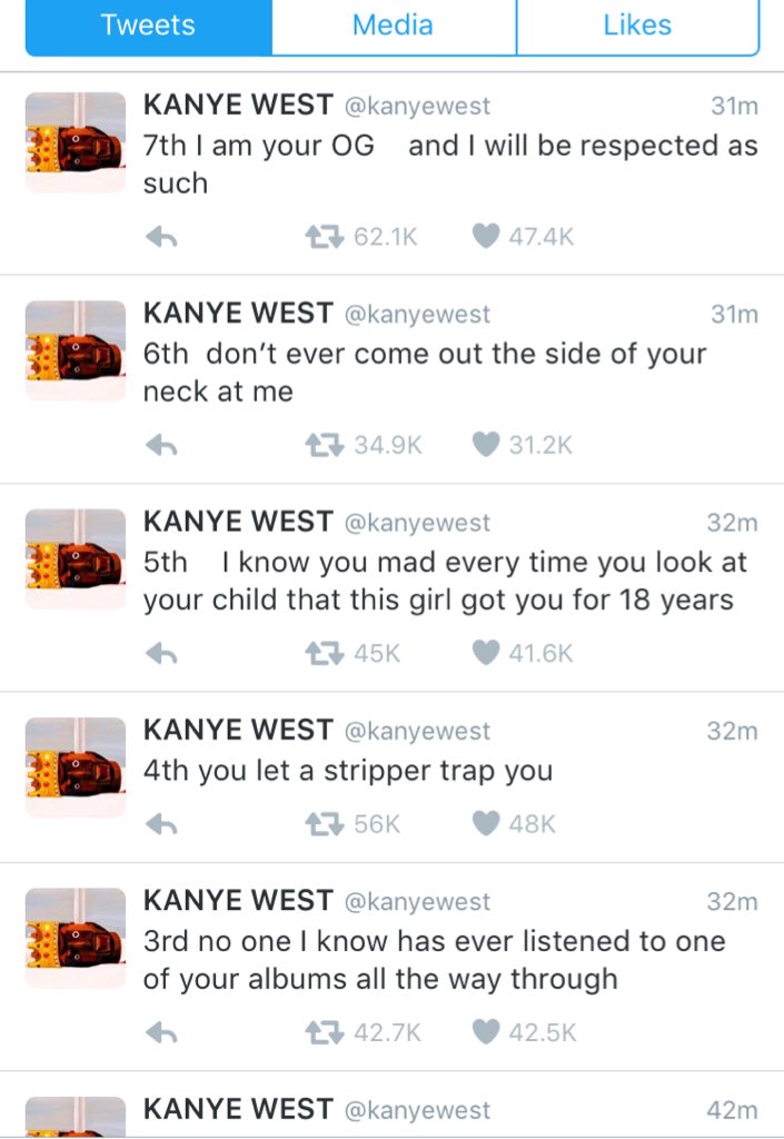 KanyeDoingStuff's tweet photo. An archive of Kanye's 1/27/2016 rant (pt. 1) https://t.co/Mv7ZDhALnh