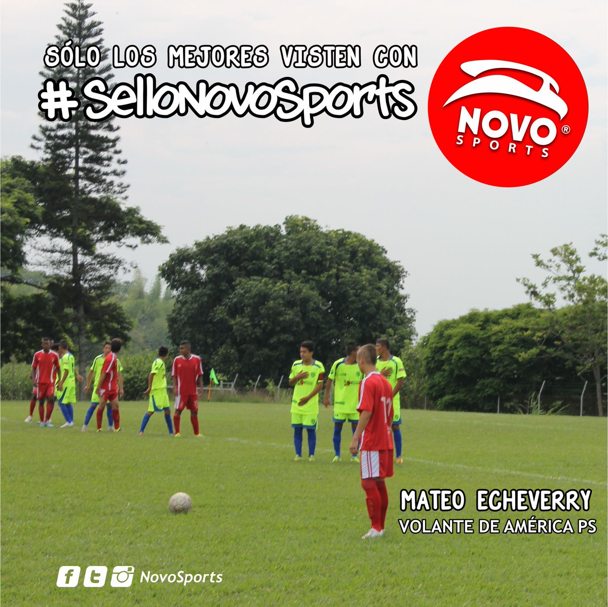 Sólo los mejores visten con #SelloNovoSports. Mateo Echeverry es un destacado jugador de América Pedro Sellares