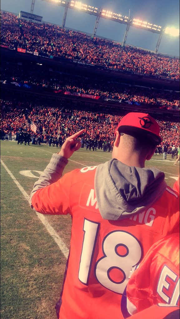Brody_Rios1's tweet photo. AFC Championship game last Sunday, Now on to the Super Bowl See you there @tiesto 
#MyLuckyHat #Denver #LetsParty https://t.co/2X7in19Flo
