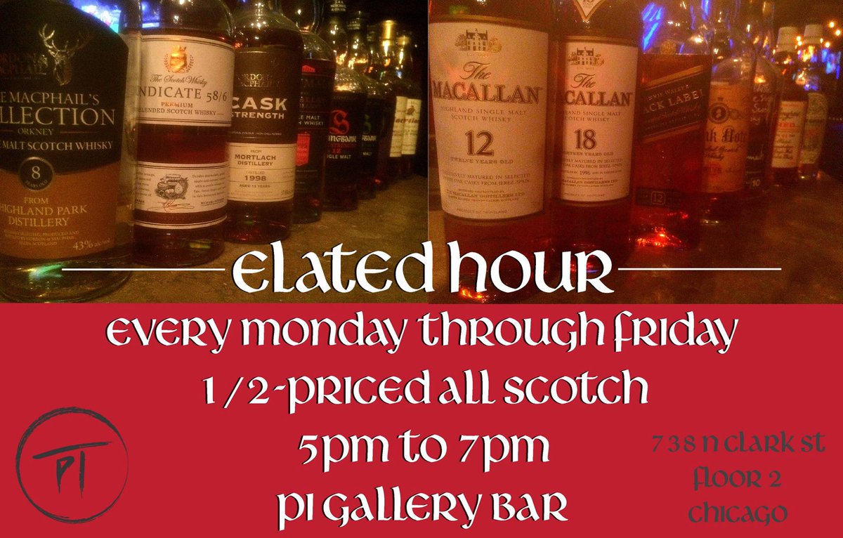 #HappyHour from 5-7pm: treat yourself to 1/2 off #scotch, $3 #craftbeer and $4 vodka cocktails #RiverNorth #chicago