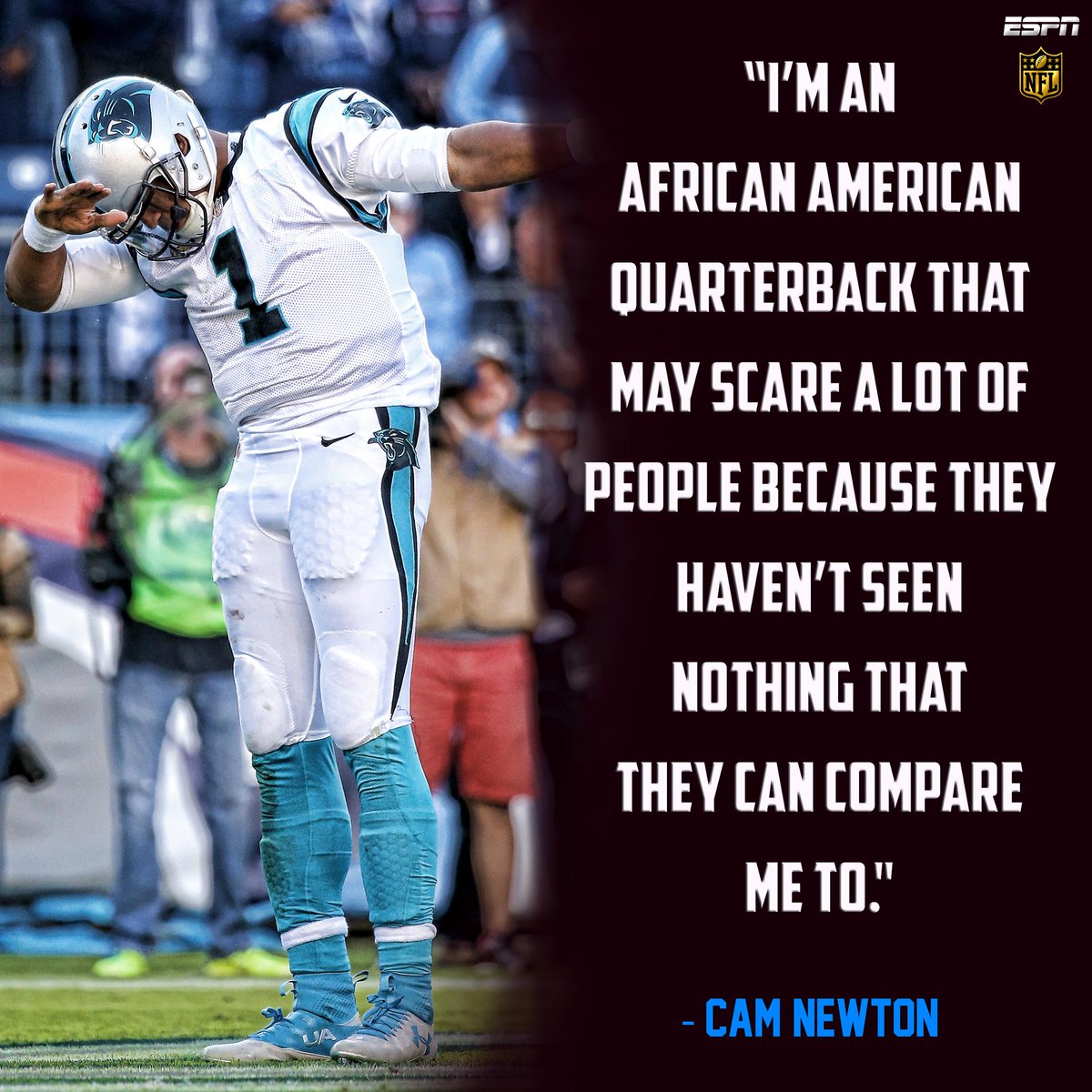 ESPNNFL's tweet photo. Cam Newton today responded to the critics he'll face heading into the Super Bowl.
https://t.co/dQKmSDQ4iK https://t.co/4Ds8NbABUf