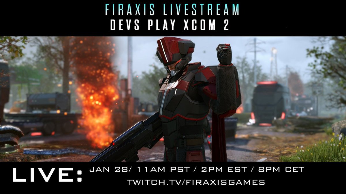 FiraxisGames's tweet photo. We're streaming more #XCOM2 w/ the devs tomorrow!  https://t.co/mrZoQtW6O8 https://t.co/Z1VFiT6dfR
