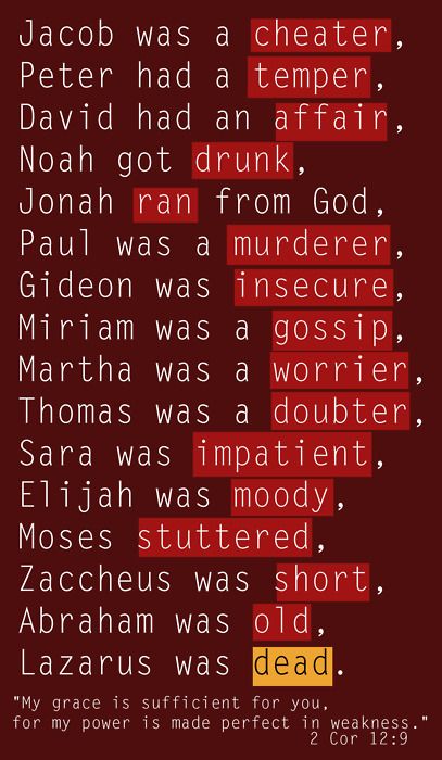 Never think you aren't good enough for God to love you! See what His repentant people once were  ..