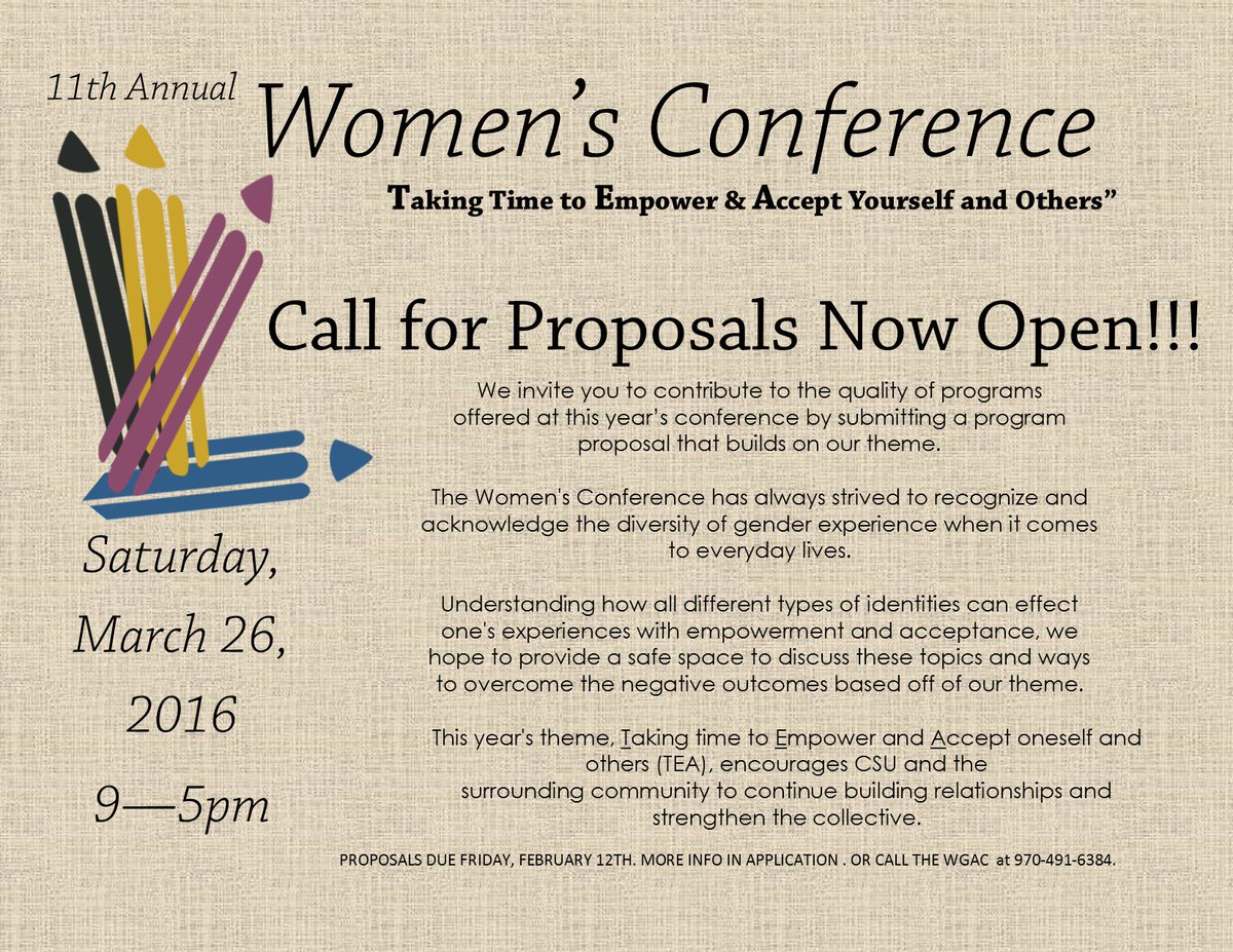 We are still take proposals for the Women's Conference! Don't miss your chance!