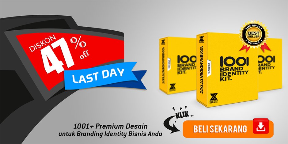 Hari TERAKHIR !
1001 Brand Identity Kit dgn 
Diskon 47%  + 25 Bonus.
Grab It Now >> bit.ly/1001Brand