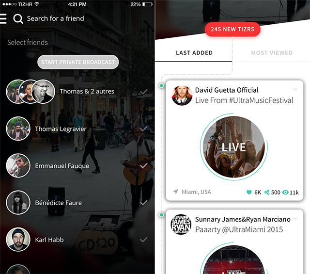 HVNSPT's tweet photo. Public/Private stream options set #TiZR apart from #Meerkat and #Periscope. https://t.co/XiMBNH7uAy https://t.co/fHovp3g7Kx