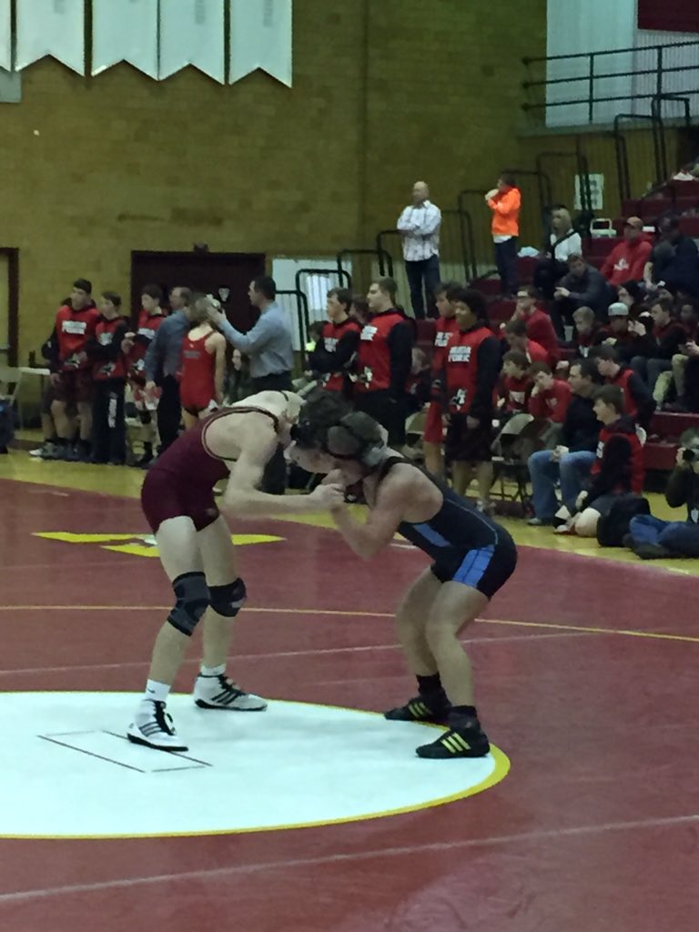 Wrestlers dominate 1st round of State team competition. Beat WJHS 67-8. Next round at 6:45. Come support.