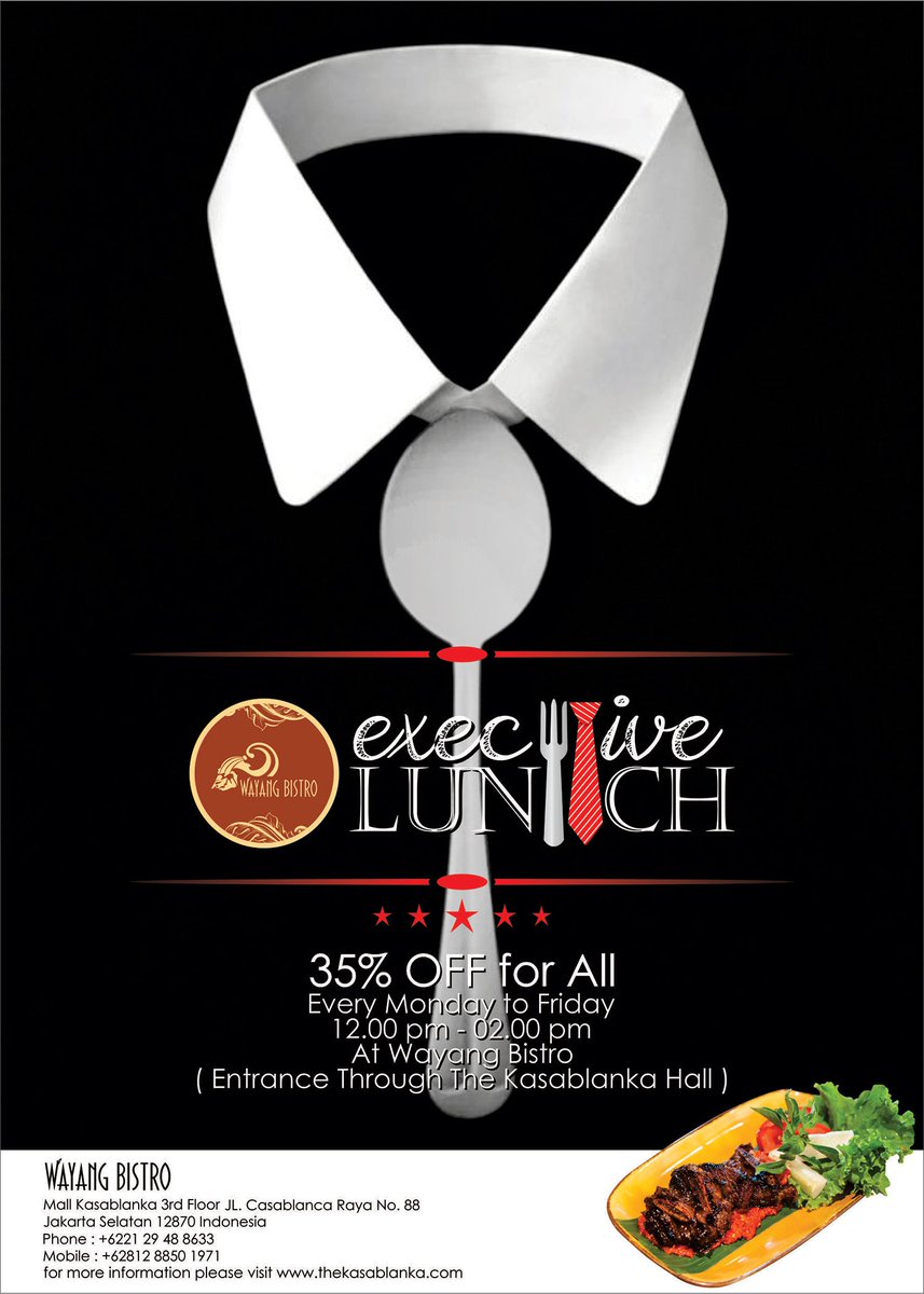 Promo makan siang dari #WayangBistro Enjoy!!