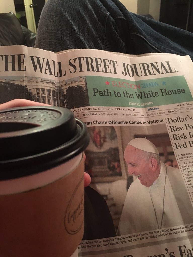 DannyBMcC's tweet photo. Took my joe to go. I had a date with my old man paper. #NOCCweek https://t.co/vGFFoYtAFu