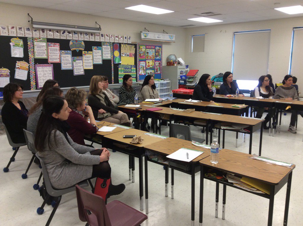 OLAnnunciation's tweet image. OLA staff at BrightLinks Board after school PD opportunity #techies #firstclassteachers