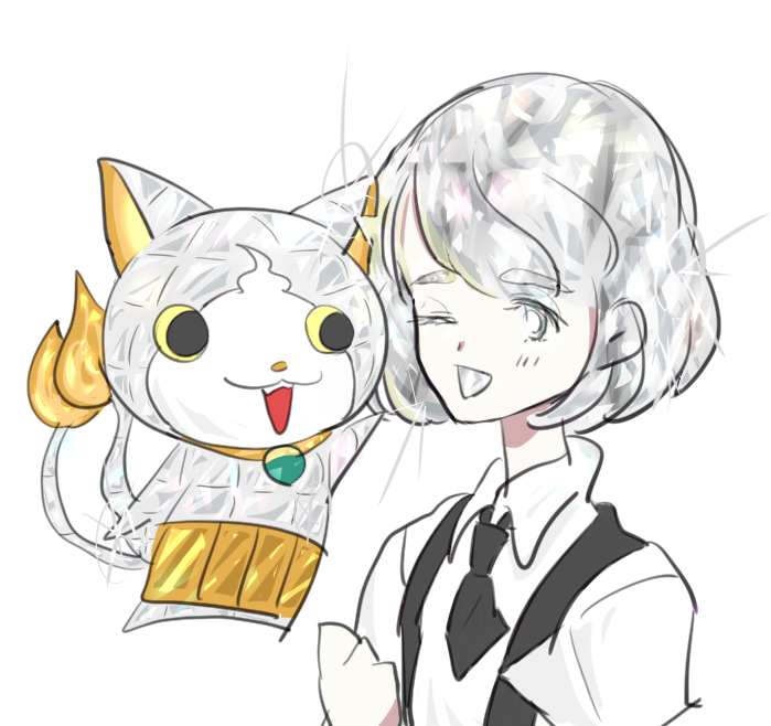 「ダイヤにゃんに塗りの活路を見いだしたダイヤモンドにゃん#宝石の国 」|みとしのイラスト