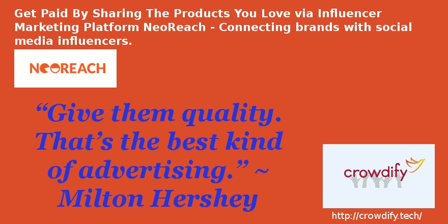 joanstewart1's tweet photo. Get Paid To Share Social Media with @NeoReach via @10kWebTools #CrowdifyTech https://t.co/eF61ehm3Vc https://t.co/KRlUQw7mY7