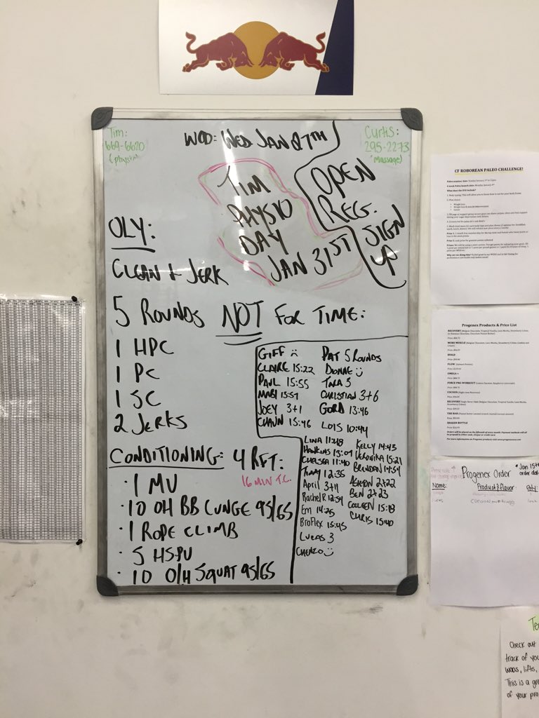 TeamRoboWpg's tweet photo. Barbell cycling and a technical wod. Well done guys. https://t.co/oUtOTrQjBV