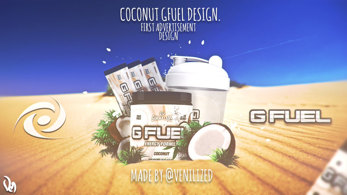VenRT's tweet photo. COCONUT GFUEL ADVERTISEMENT DESIGN. (FIRST EVER ADVERT DESIGN.) RT/LIKE! @GammaLabs @GammaGamers https://t.co/ves8qvWBdr